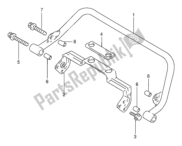 All parts for the Rear Grip (e15-e17-e18) of the Suzuki RG 125 FU 1994