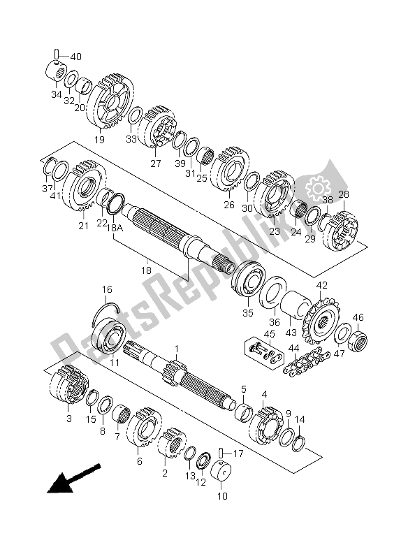 Tutte le parti per il Trasmissione del Suzuki GSX 1300 BKA B King 2009