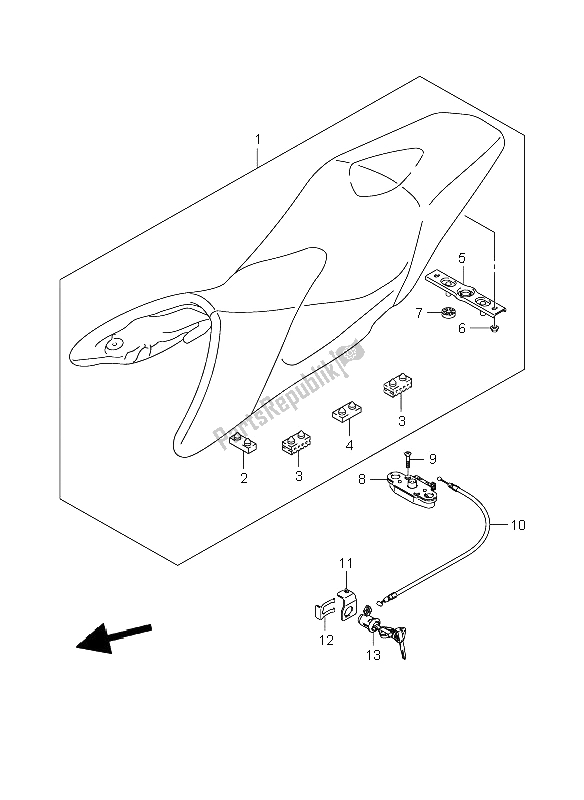 Toutes les pièces pour le Siège du Suzuki GSR 600A 2008