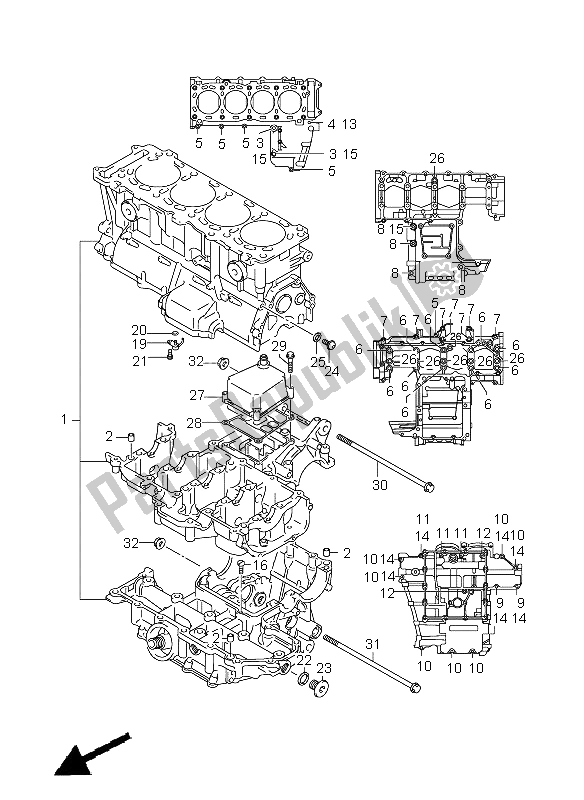 Tutte le parti per il Carter del Suzuki GSX R 1000 2005