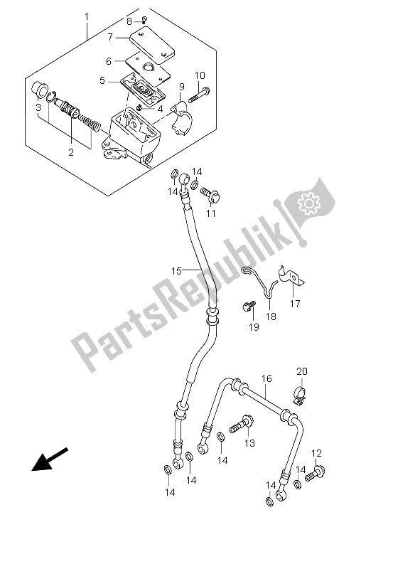 All parts for the Front Brake Hose of the Suzuki GSX 1300R Hayabusa 2005