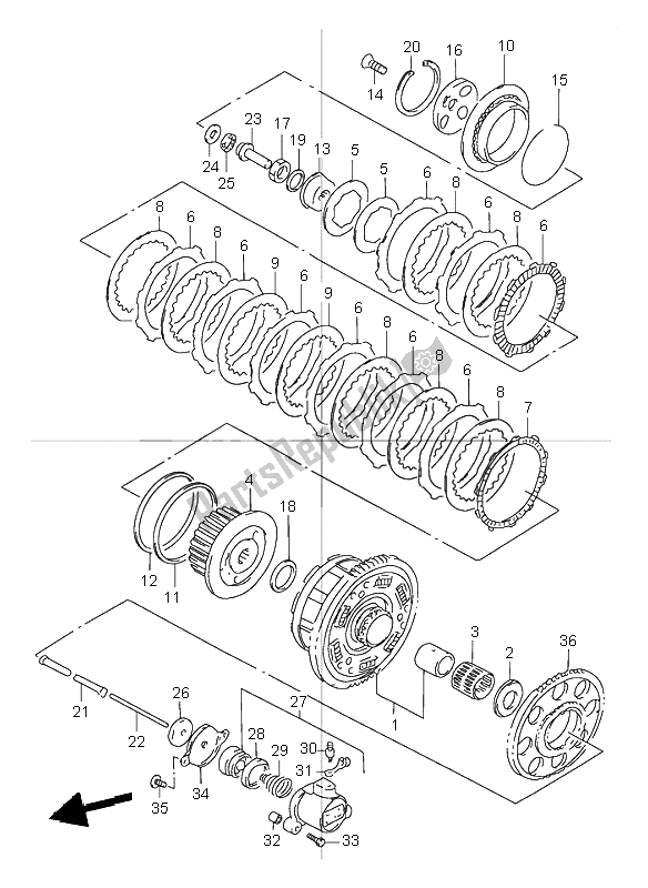 Todas las partes para Embrague de Suzuki GSX 1200 Inazuma 2001