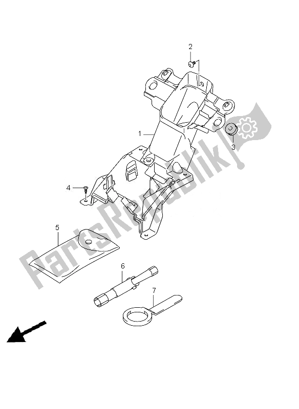 All parts for the Parts Holder Bracket of the Suzuki GSX R 1000Z 2010