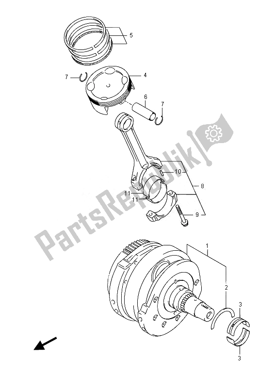 All parts for the Crankshaft of the Suzuki VZR 1800 M Intruder 2014