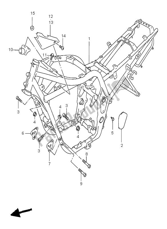 All parts for the Frame of the Suzuki GSF 600N Bandit 1996