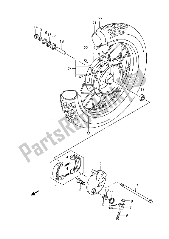 Todas as partes de Roda Dianteira (sw) do Suzuki DR Z 125 SW LW 2014