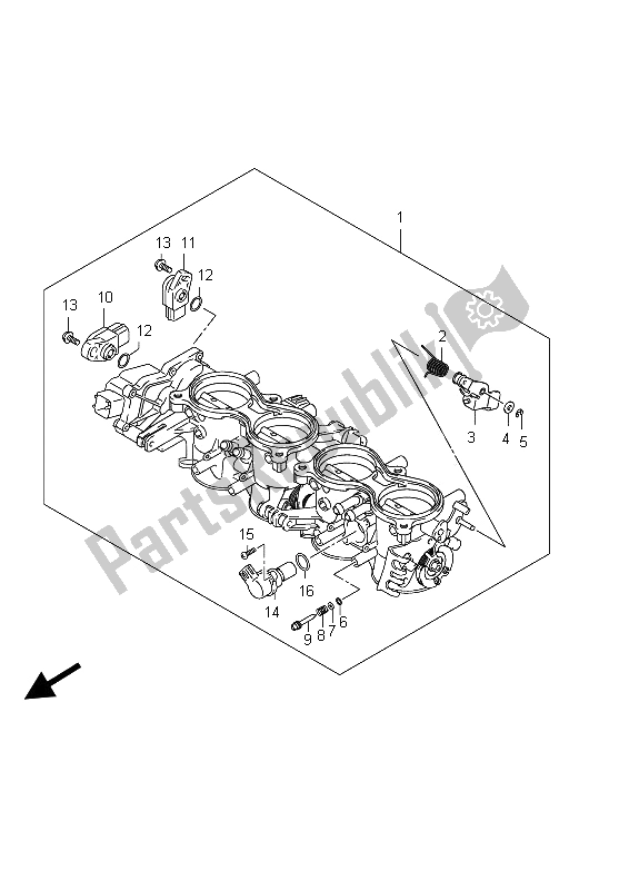 Alle onderdelen voor de Gasklephuis van de Suzuki GSX R 750 2012