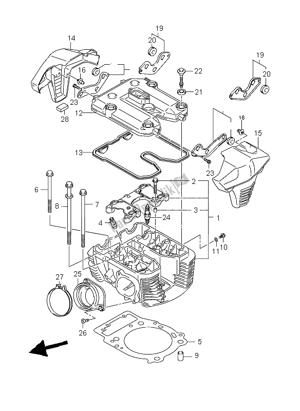 Toutes les pièces pour le Culasse Arrière du Suzuki VZR 1800 RZ M Intruder 2007