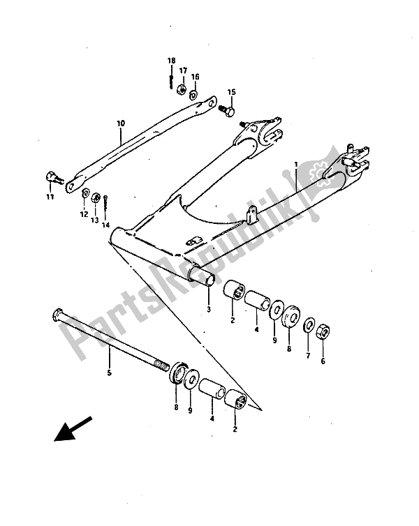 Toutes les pièces pour le Bras Oscillant Arrière du Suzuki GS 450S 1985