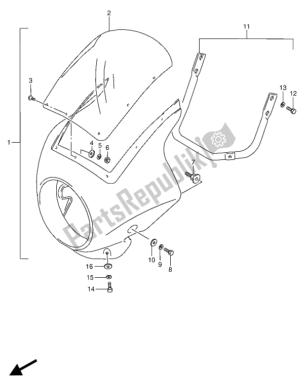 Tutte le parti per il Cowling (opzionale) del Suzuki VX 800U 1992