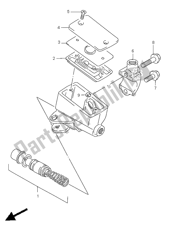 All parts for the Front Master Cylinder (gsf1200-s) of the Suzuki GSF 1200 Nssa Bandit 2000