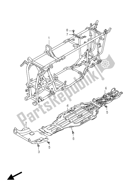 Alle onderdelen voor de Kader van de Suzuki LT A 750X Kingquad AXI 4X4 Limited 2008