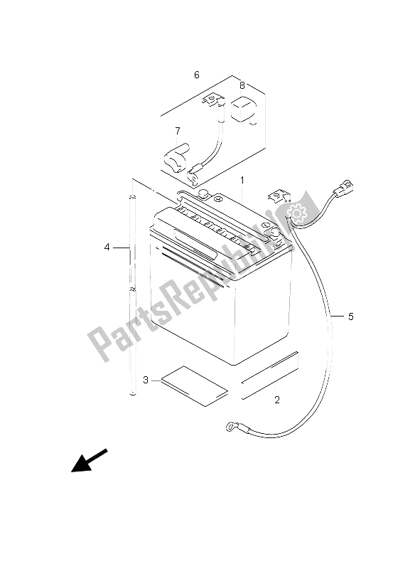 All parts for the Battery of the Suzuki GS 500 2003