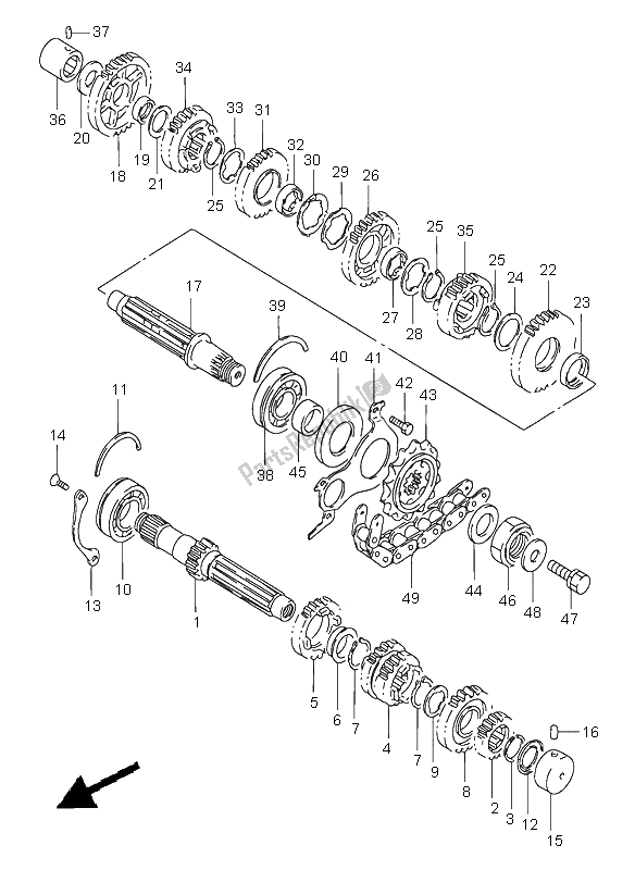 Tutte le parti per il Trasmissione del Suzuki GSX 750F 1997