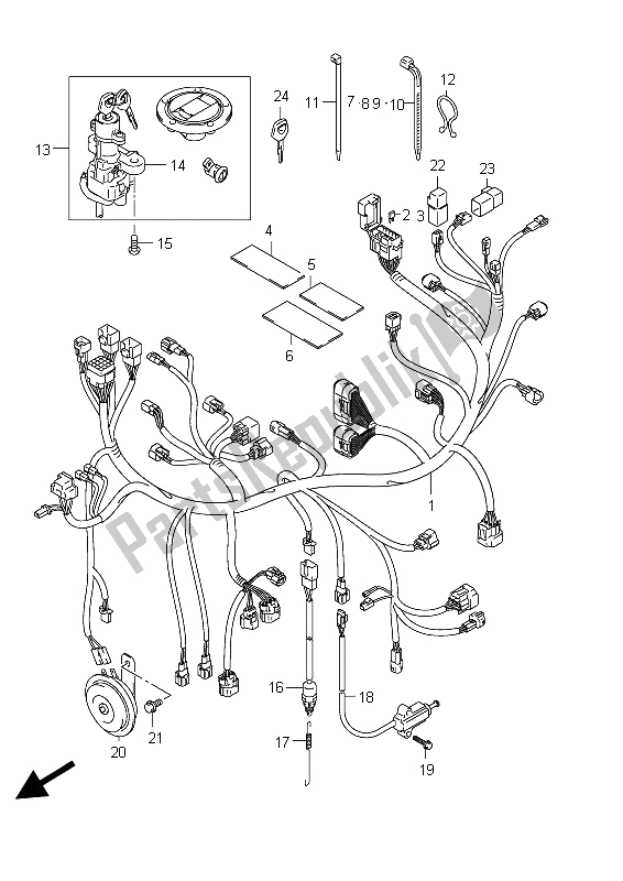 Todas las partes para Mazo De Cables (sfv650u E21) de Suzuki SFV 650A Gladius 2012