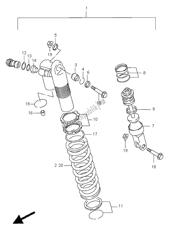 Tutte le parti per il Ammortizzatore del Suzuki RM 125 1998