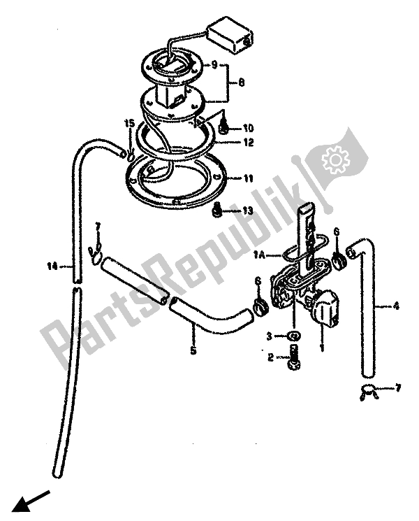 All parts for the Fuel Cock of the Suzuki GSX 750F 1993