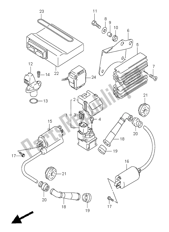 Tutte le parti per il Elettrico del Suzuki TL 1000S 1998