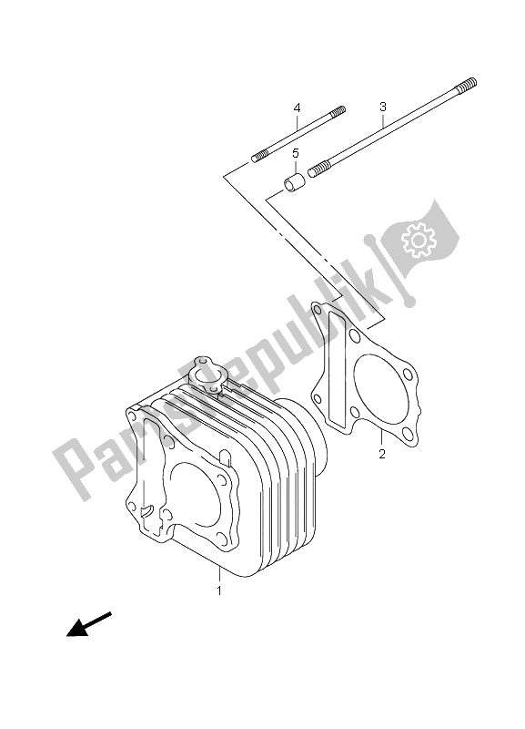 All parts for the Cylinder of the Suzuki LT Z 90 4T Quadsport 2008