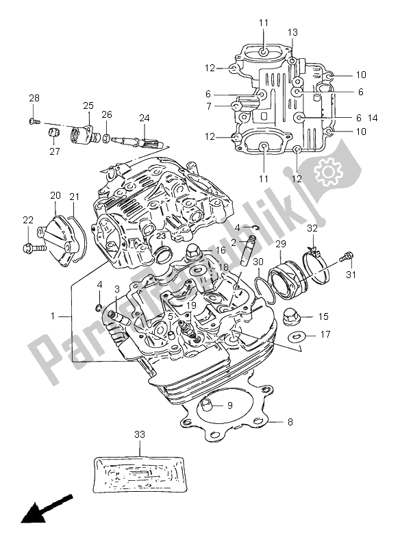 Toutes les pièces pour le Culasse du Suzuki GN 250E 1996