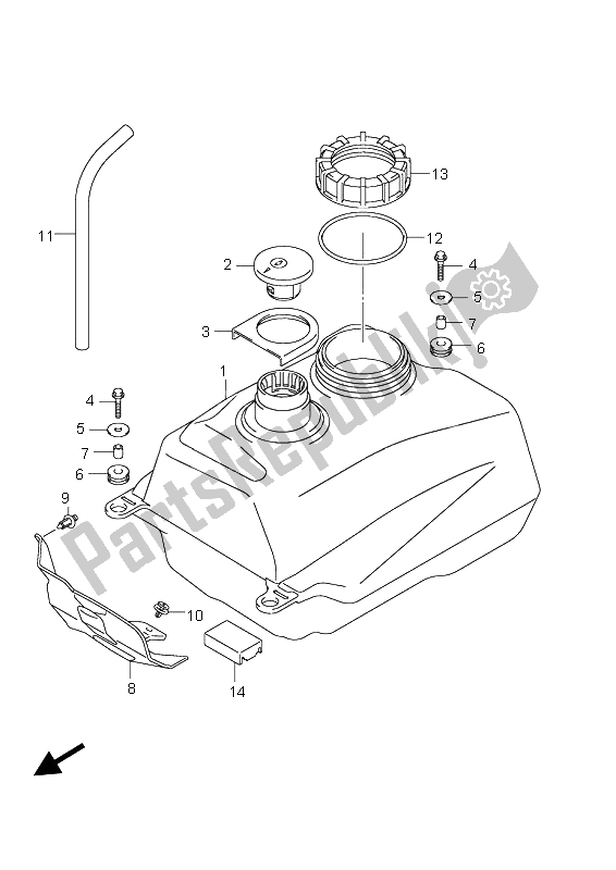 All parts for the Fuel Tank of the Suzuki UH 125 Burgman 2009