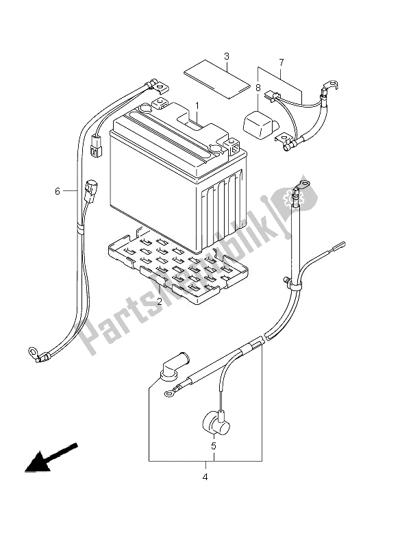 All parts for the Battery (sfv650a-ua) of the Suzuki SFV 650A Gladius 2010