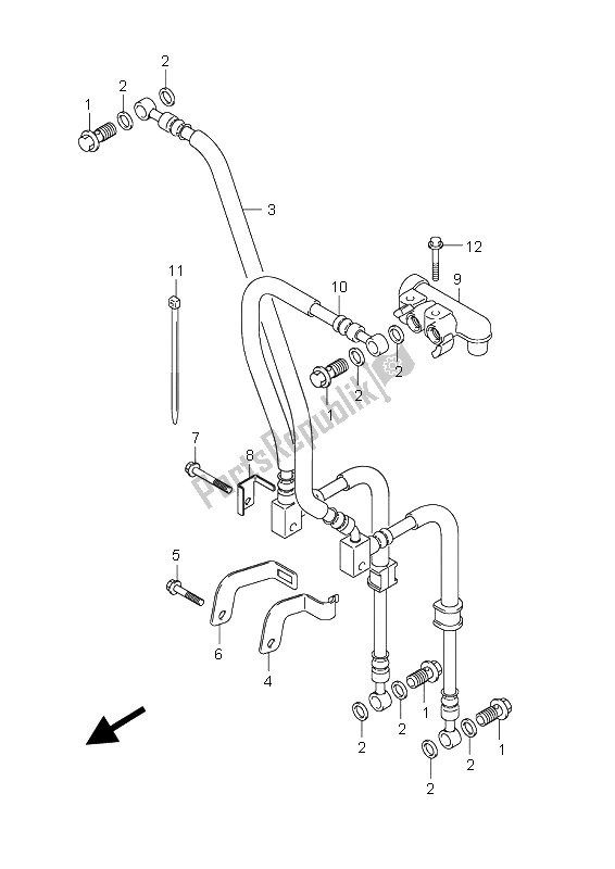 All parts for the Brake Hose of the Suzuki UH 200 Burgman 2009