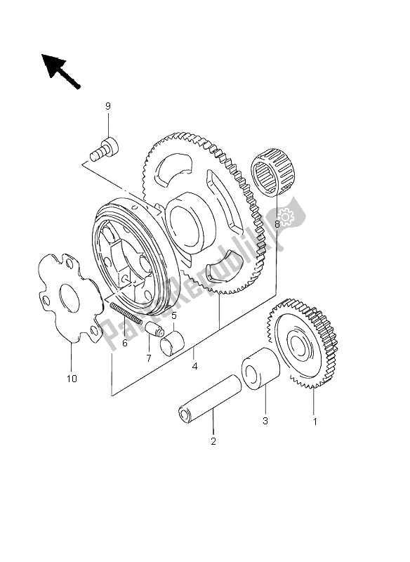 All parts for the Starter Clutch of the Suzuki GN 125E 1995