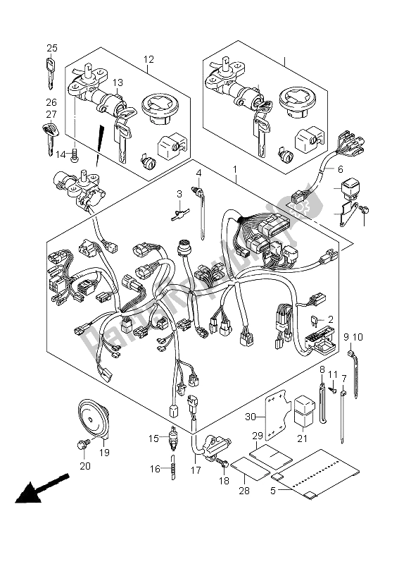 Tutte le parti per il Cablaggio Elettrico del Suzuki VZ 800 Marauder 2005