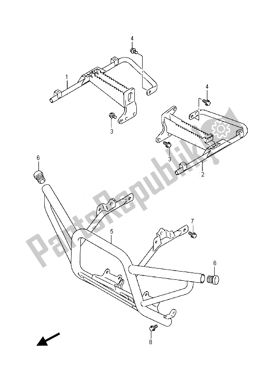 All parts for the Footrest (lt-f400f) of the Suzuki LT F 400 FZ Kingquad FSI 4X4 2014