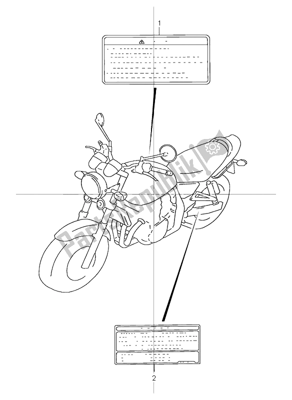 Alle onderdelen voor de Etiket van de Suzuki GSX 1200 Inazuma 2000