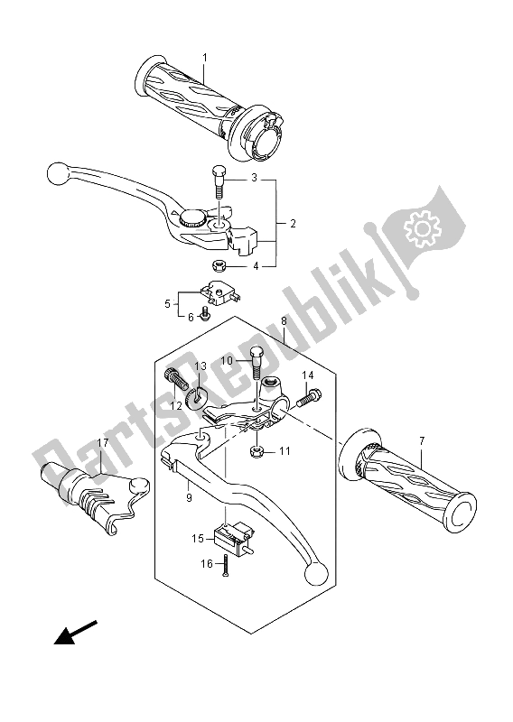 Todas las partes para Palanca De La Manija de Suzuki DL 650 XA V Strom 2015