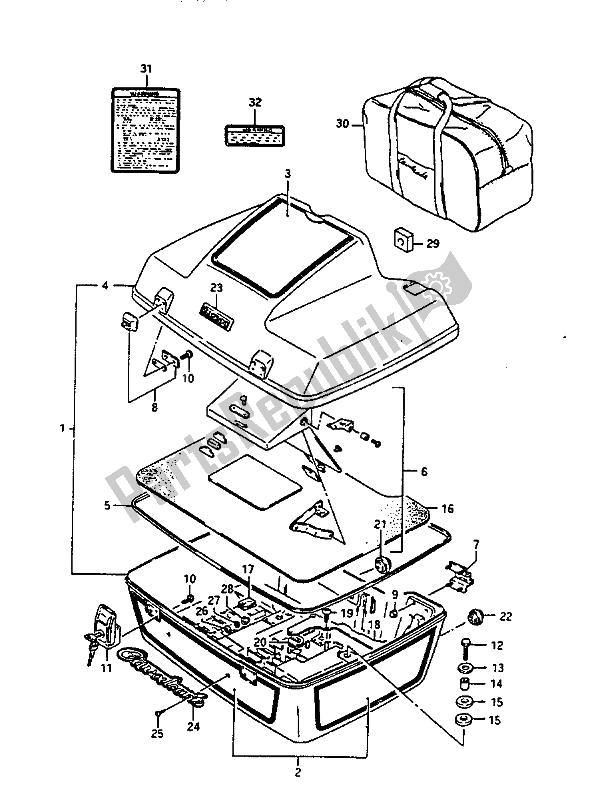 Todas las partes para Baúl De Viaje de Suzuki GV 1400 Gdgc 1987