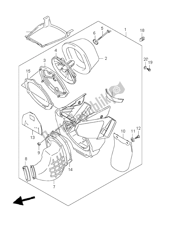 Tutte le parti per il Filtro Dell'aria del Suzuki RM 250 2003