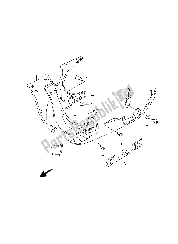 Todas las partes para Bajo Carenado de Suzuki GSX 600F 2006