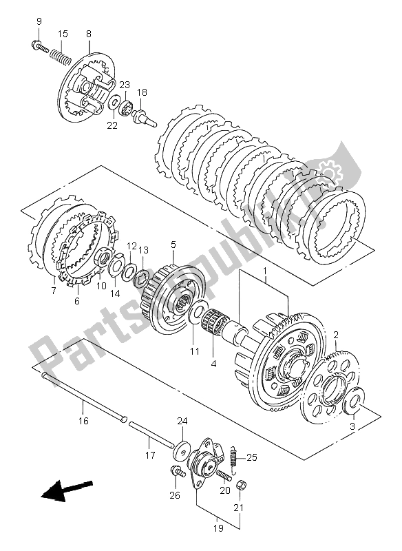 All parts for the Clutch of the Suzuki GSF 600N Bandit 1997