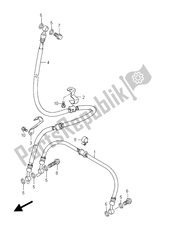 Tutte le parti per il Tubo Freno Anteriore (sfv650 E24) del Suzuki SFV 650A Gladius 2011