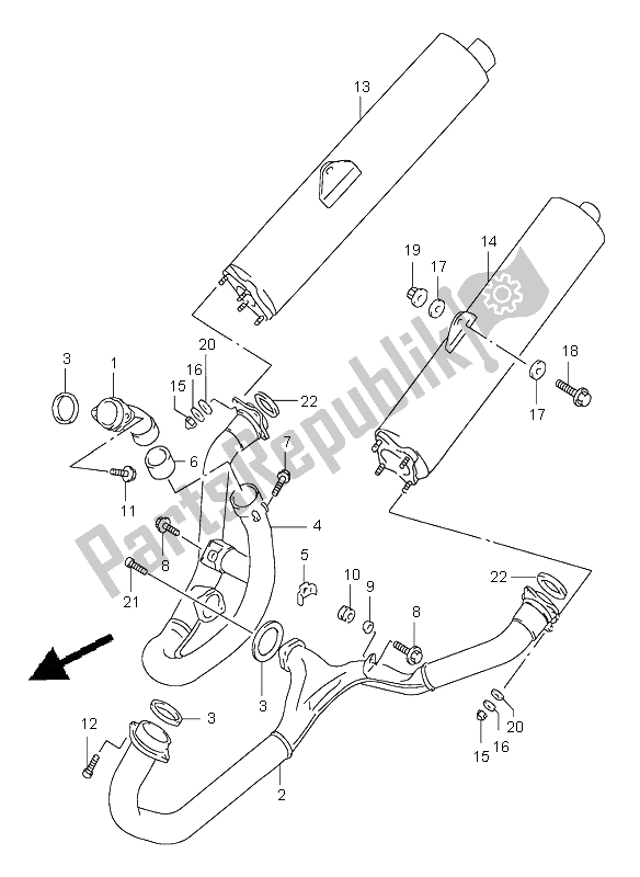 Todas as partes de Silencioso do Suzuki TL 1000S 1999