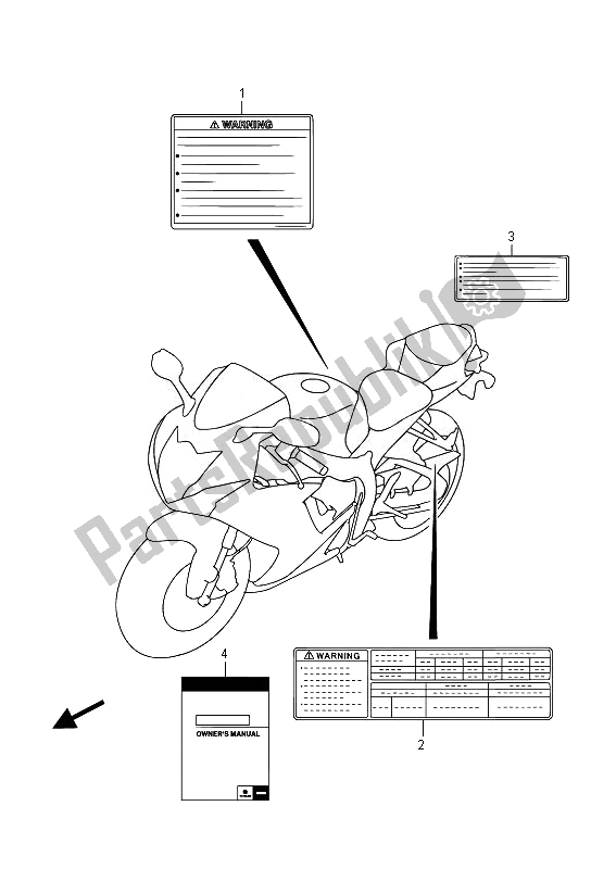 Wszystkie części do Etykieta (gsx-r600u) Suzuki GSX R 600 2014