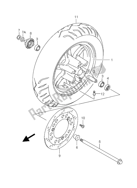 Tutte le parti per il Ruota Anteriore del Suzuki UH 125 Burgman 2006