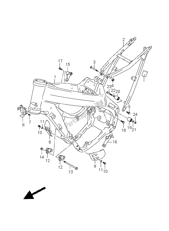 Tutte le parti per il Telaio del Suzuki RM Z 450 2005