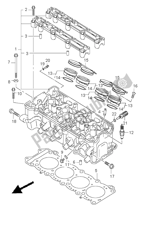 Toutes les pièces pour le Culasse du Suzuki GSX R 1000 2003