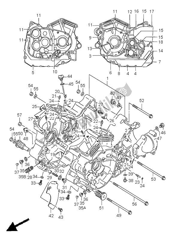 Todas las partes para Caja Del Cigüeñal de Suzuki VS 1400 Intruder 2002