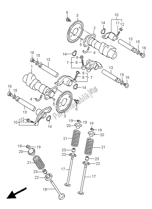 Tutte le parti per il Albero A Camme E Valvola del Suzuki VL 125 Intruder 2007