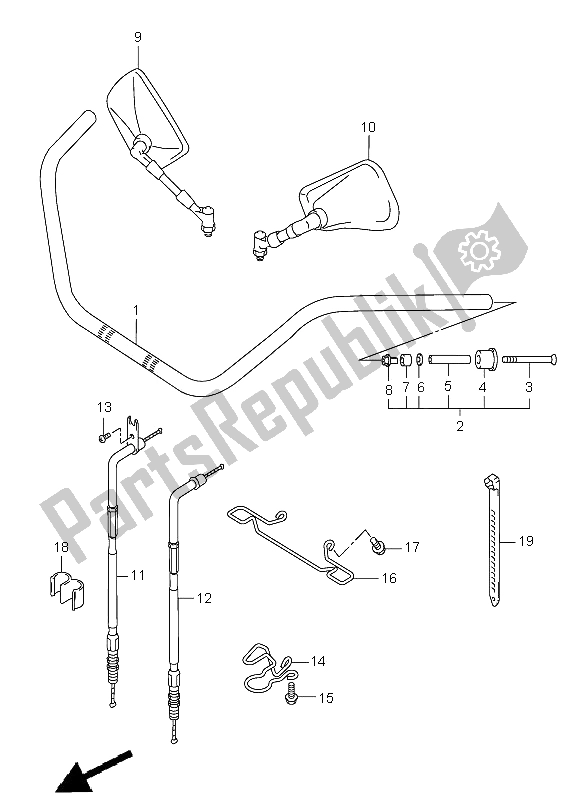 Toutes les pièces pour le Guidon du Suzuki VL 1500 Intruder LC 2008