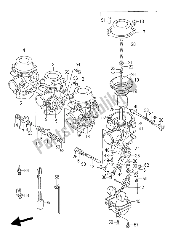 All parts for the Carburetor (e18) of the Suzuki RF 600R 1995