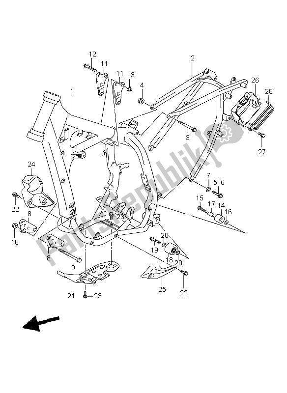 Wszystkie części do Rama Suzuki DR Z 400E 2002