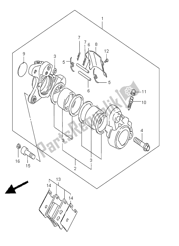 Toutes les pièces pour le étrier Avant du Suzuki VS 800 Intruder 2001