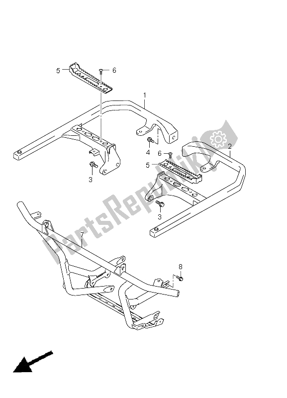 All parts for the Footrest of the Suzuki LT A 750 XPZ Kingquad AXI 4X4 2011