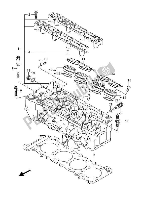 Alle onderdelen voor de Cilinderkop van de Suzuki GSX R 1000A 2015